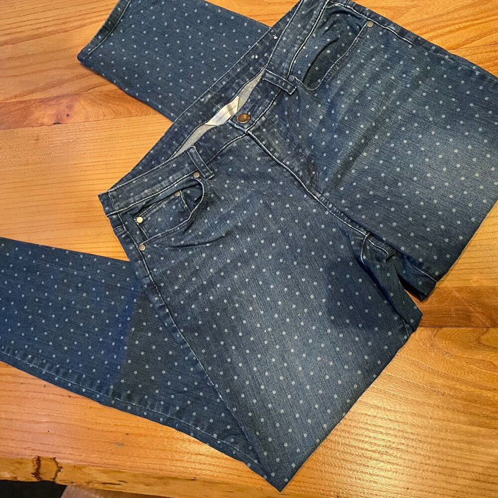 Christopher & Banks denim dotted jeans